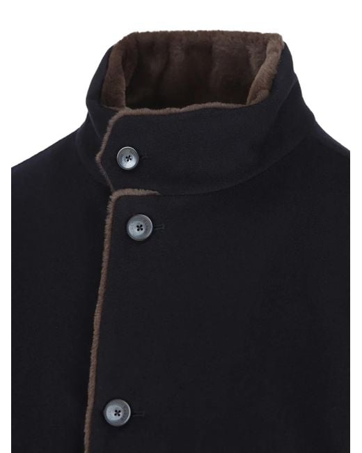 Cappotto A Collo Alto di Herno in Blue da Uomo