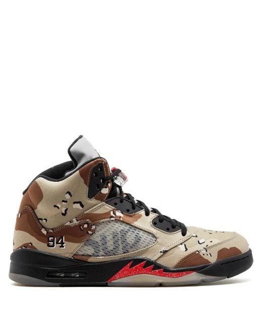 Nike Brown Air 5 Retro Supreme "Camo" Sneakers