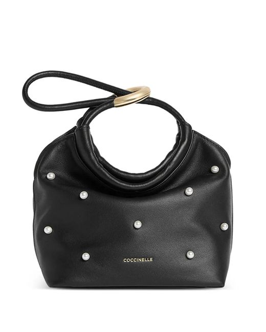 Coccinelle Black Small Finn Embellished Tote Bag