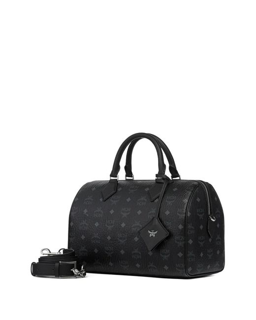 MCM Black Ella Boston Tote Bag