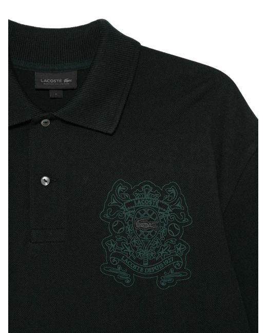Lacoste Black Cotton Polo Shirt