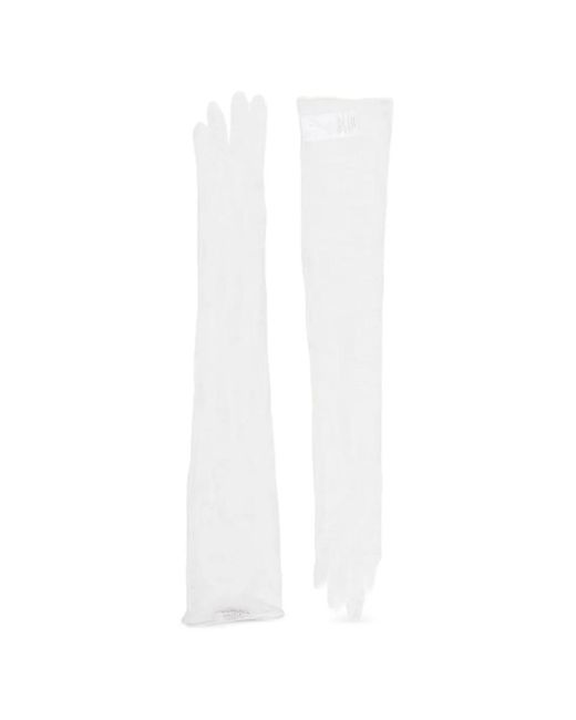Oseree White Bridal Lace Gloves