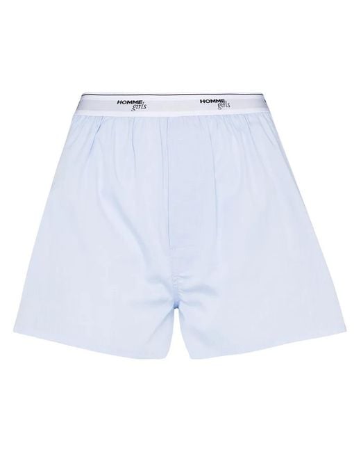 HOMMEGIRLS レディース ブルー ロゴ ショートパンツの通販はau PAY