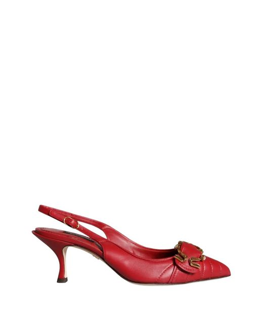 Dolce & Gabbana Red Devotion Quilted Leather Pumps