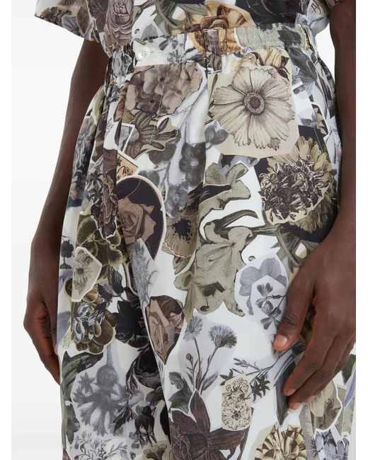 Marni Gray Floral-Print Silk Shorts for men