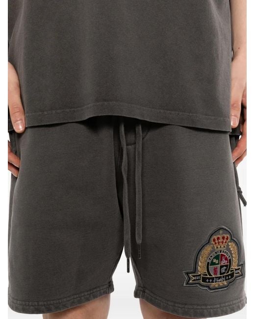 Ksubi Gray Drawstring Graphic Shorts for men