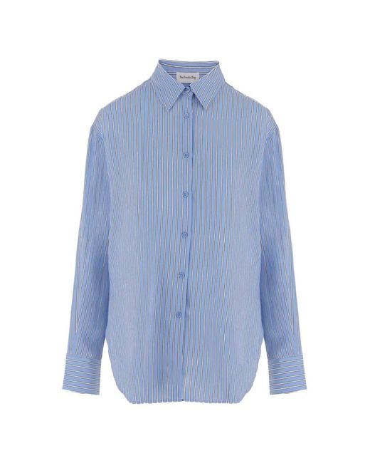 Frankie Shop Blue Peri Striped Long-Sleeve Shirt