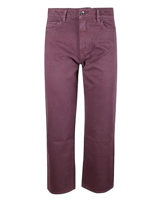 ICON DENIM Purple Star-Detail Straight-Leg Jeans