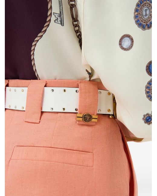 Versace Orange Wool-Linen Shorts