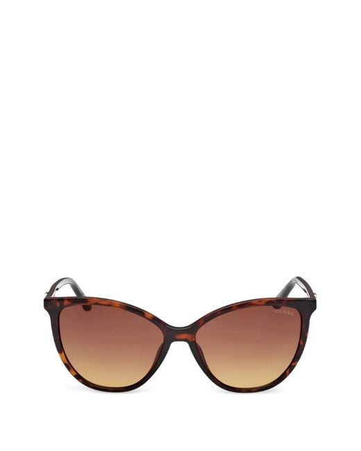 Guess Brown Lunettes De Soleil À Monture Papillon