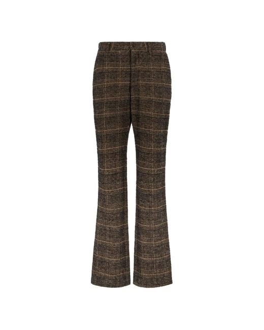 Philosophy Di Lorenzo Serafini Brown Check-Pattern Tailored Trousers
