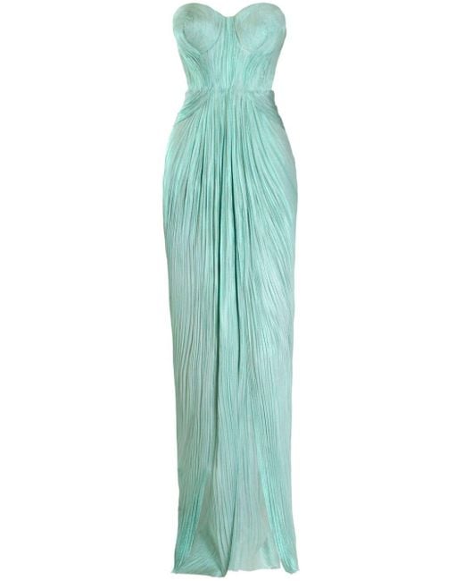 Maria Lucia Hohan Green Caly Pleated Maxi Dress - Women's - Spandex/elastane/nylon/silk