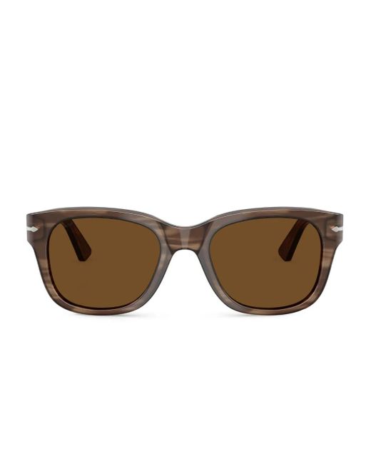 Persol Brown Rectangle-Frame Sunglasses