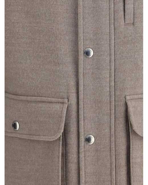 メンズ Brunello Cucinelli ハイカラージャケット Brown
