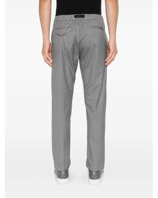 White Sand Gray Drawstring-Waist Trousers for men