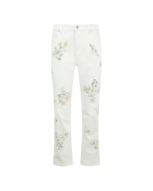 Libertine White Porcelain Garden Straight-Leg Jeans