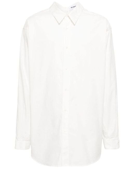 Hed Mayner White Long-sleeve Cotton Shirt for men