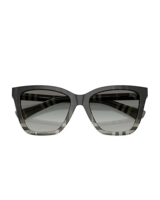 Burberry Gray Check-Pattern Cat-Eye Sunglasses