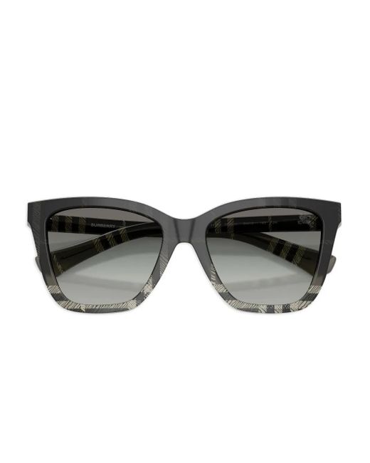 Burberry Gray Check-Pattern Cat-Eye Sunglasses