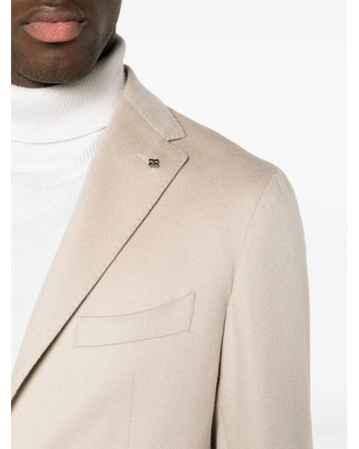 メンズ Tagliatore カシミア シングルジャケット Natural