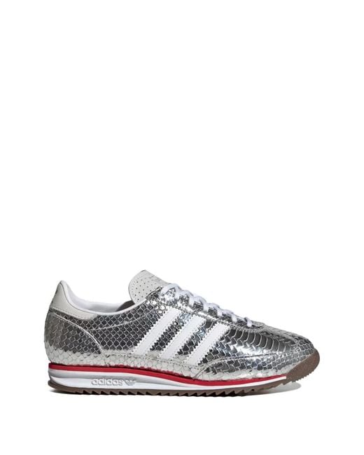 Adidas White Sl 72 Og Snakeskin-Effect Sneakers