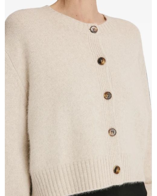 Loulou de Saison White Remus Ribbed-Knit Cropped Cardigan