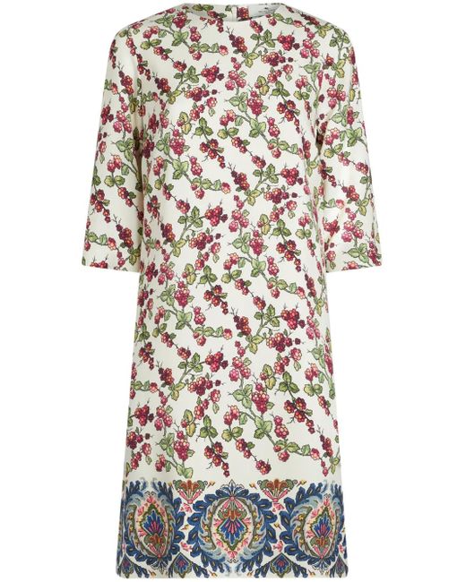 Etro ベリープリント ミニドレス White