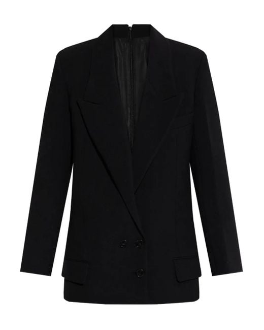 Victoria Beckham Double-breasted Peak-lapel Jacket Black