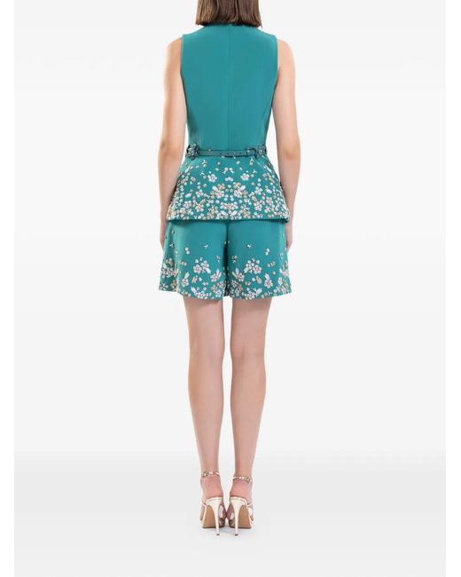 Saiid Kobeisy Green Embroidered Tailored Vest