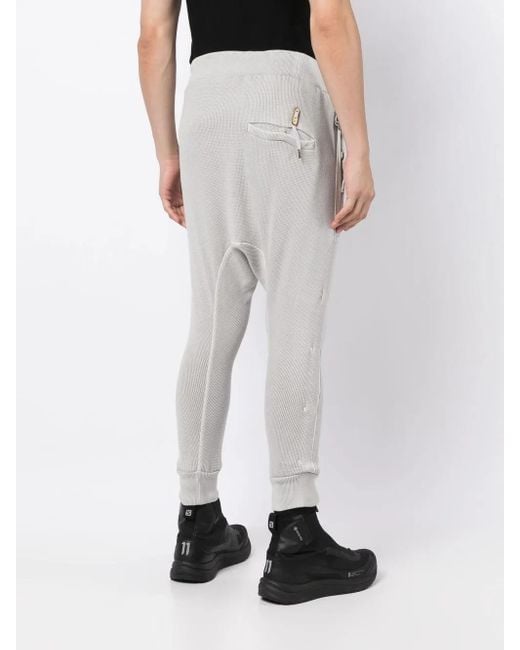 Boris Bidjan Saberi White Crop-Crotch Detail Track Pants for men