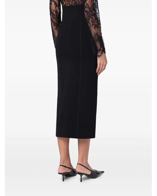 Erika Cavallini Semi Couture Black Zip-Fastening Long Skirt
