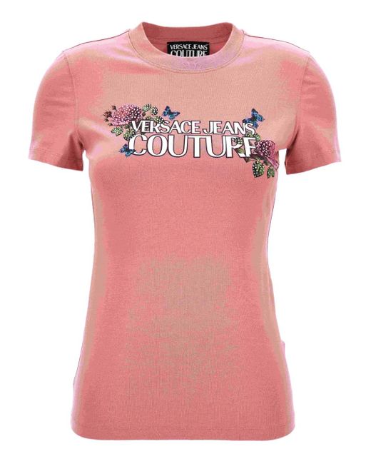 Versace Jeans Couture Pink T-Shirts And Polos