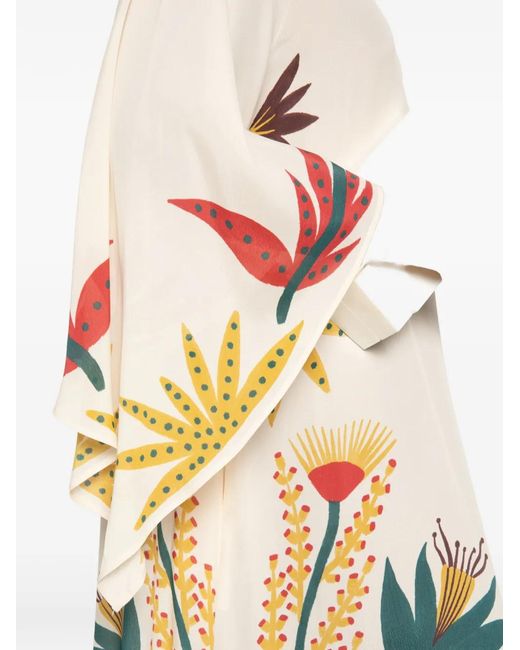 Etro White Printed Long-Sleeved Maxi Dress