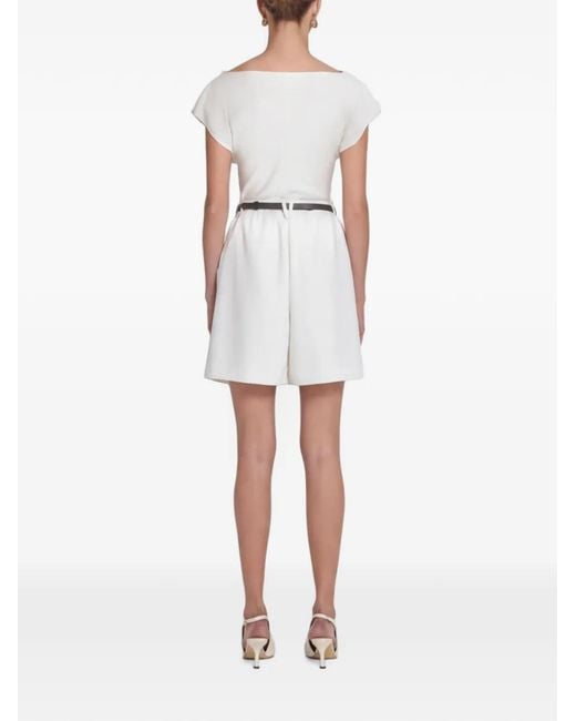 Viktoria & Woods White Belt-Loops Pleated Shorts