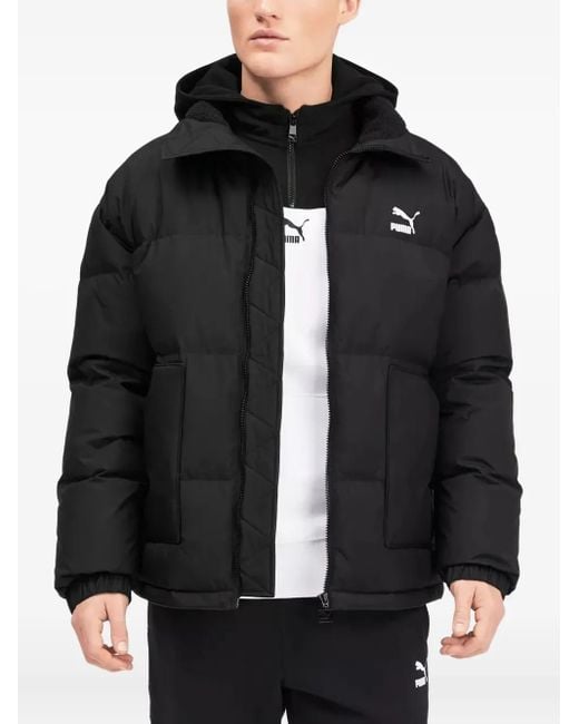 PUMA Black Logo Quilted Puffer Jacket for men