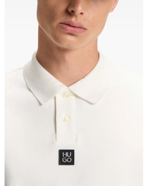 Polo À Patch Logo HUGO pour homme en coloris White