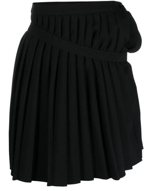 Minifalda plisada asimétrica MM6 by Maison Martin Margiela de color Black