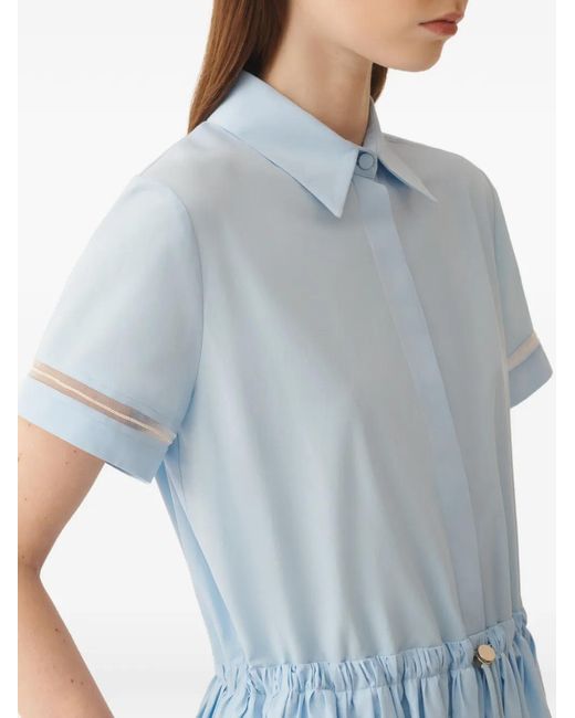 Fabiana Filippi Blue Drawstring Shirt Dress