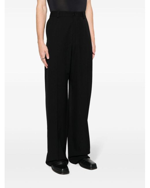 Pantalon en laine à coupe ample Balenciaga en coloris Black