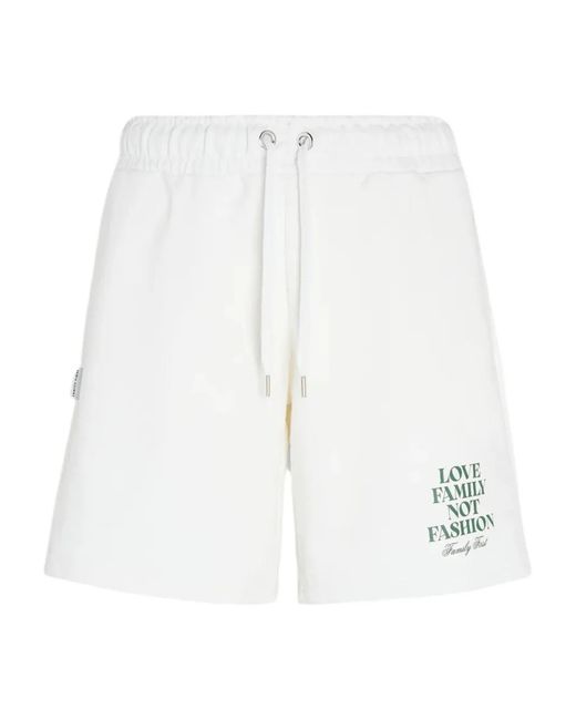 FAMILY FIRST White Logo Drawstring Shorts for men