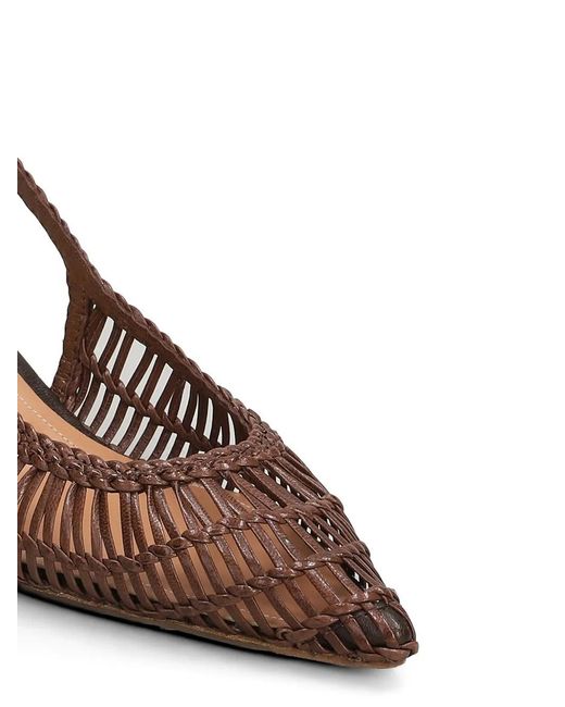 Julie Dee Brown Woven Slingback Pumps
