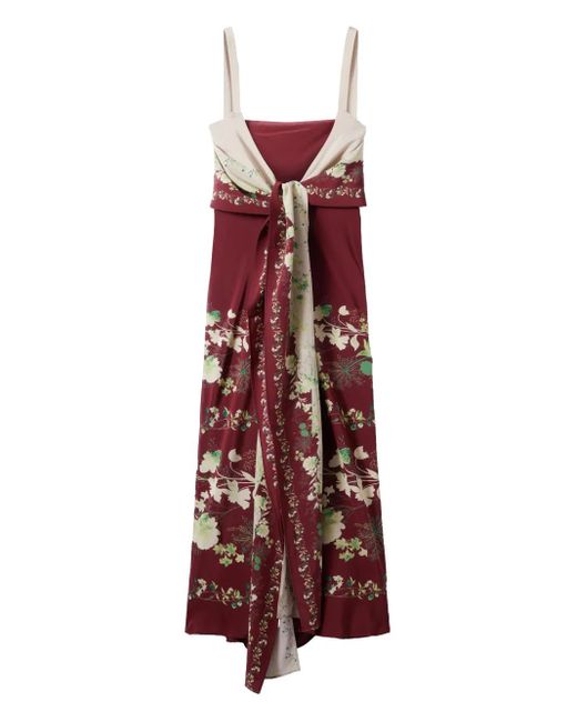 LaDoubleJ Red Slip-Around Midi Dress
