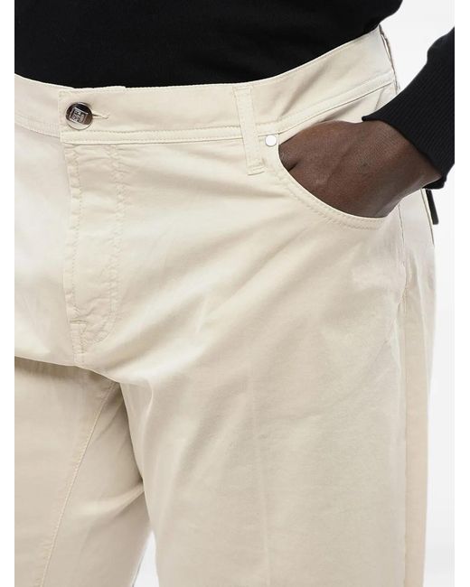 Corneliani Natural Lazise Five-Pocket Cotton Trousers for men