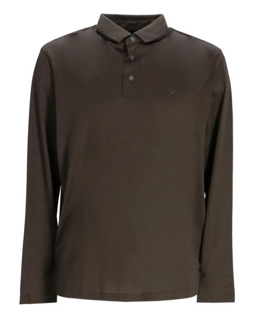 Emporio Armani Green Long-Sleeve Polo Shirt for men