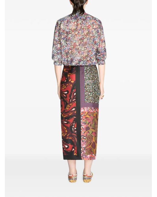 Dries Van Noten Brown Long Wrap Scarf-Skirt