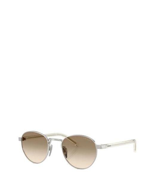 Prada Metallic Round-Frame Sunglasses