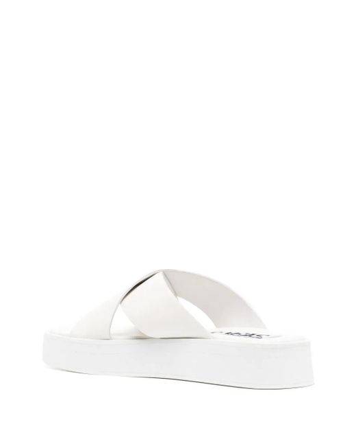 Senso White Pippi Ii Crossover Platform Sandals