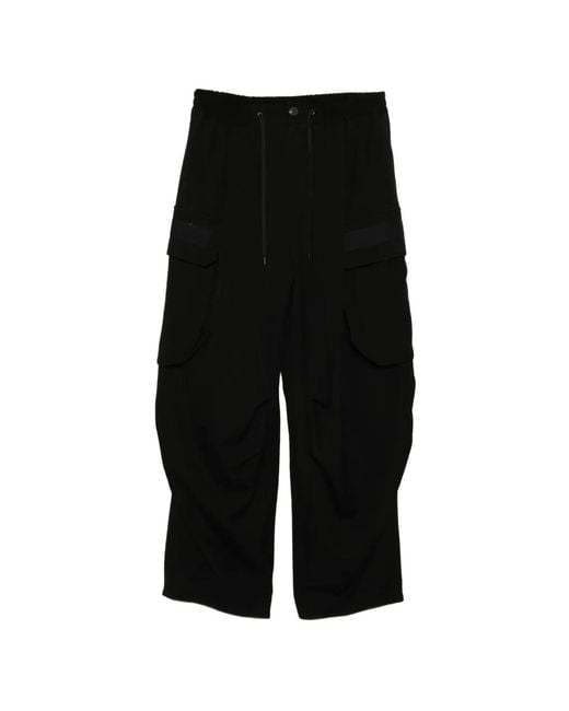 DEVOA Black Wool Trousers for men