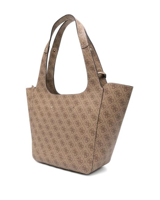 Guess Natural Logo-Plaque Tote Bag