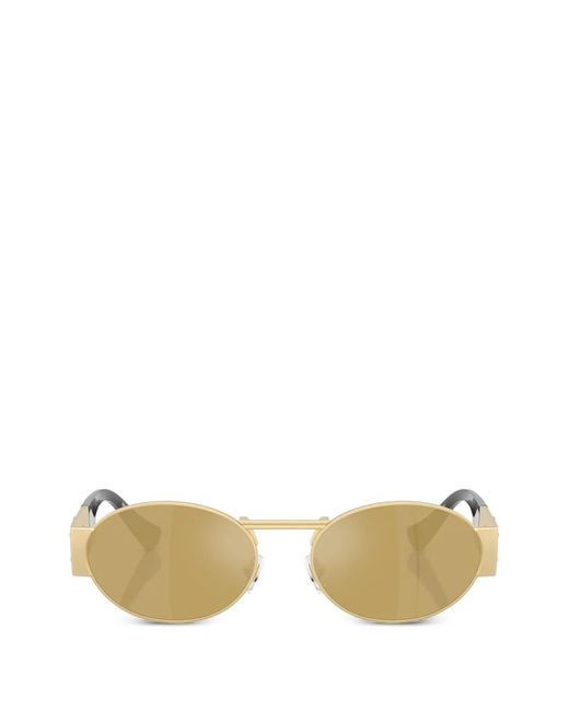 Versace Metallic Medusa Deco Oval-Frame Sunglasses for men